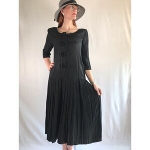 Vintage Brittany Nicole Black Drop Waist Dress